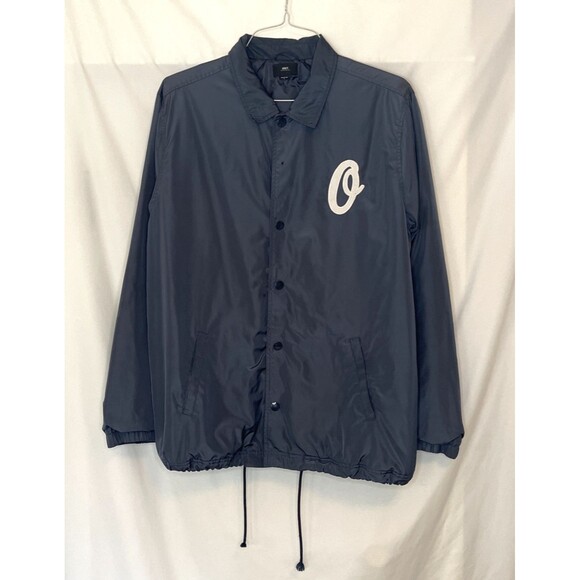 Men’s OBEY Dark Gray Button-up Jacket Size L - Picture 1 of 8